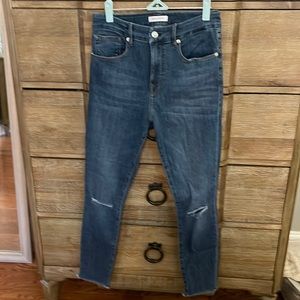 Good American Good Legs Crop gently distressed